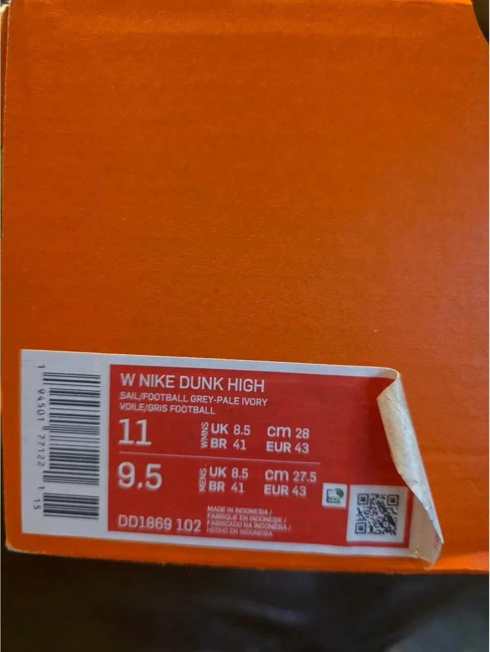 Nike Dunk High Sail/Football Grey-Pale Ivory Men's Sneakers Size 11
